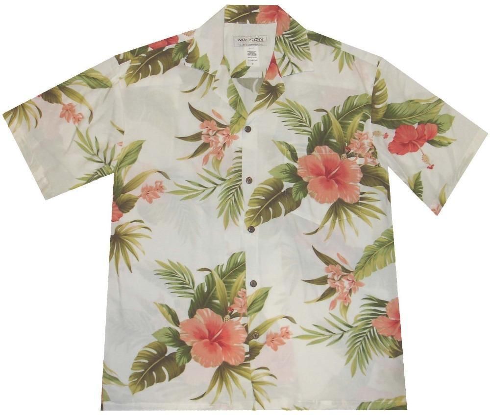 Wild Hibiscus Hawaiian Aloha Shirt Hawaiian Shorts Beach Short Sleeve{Size}