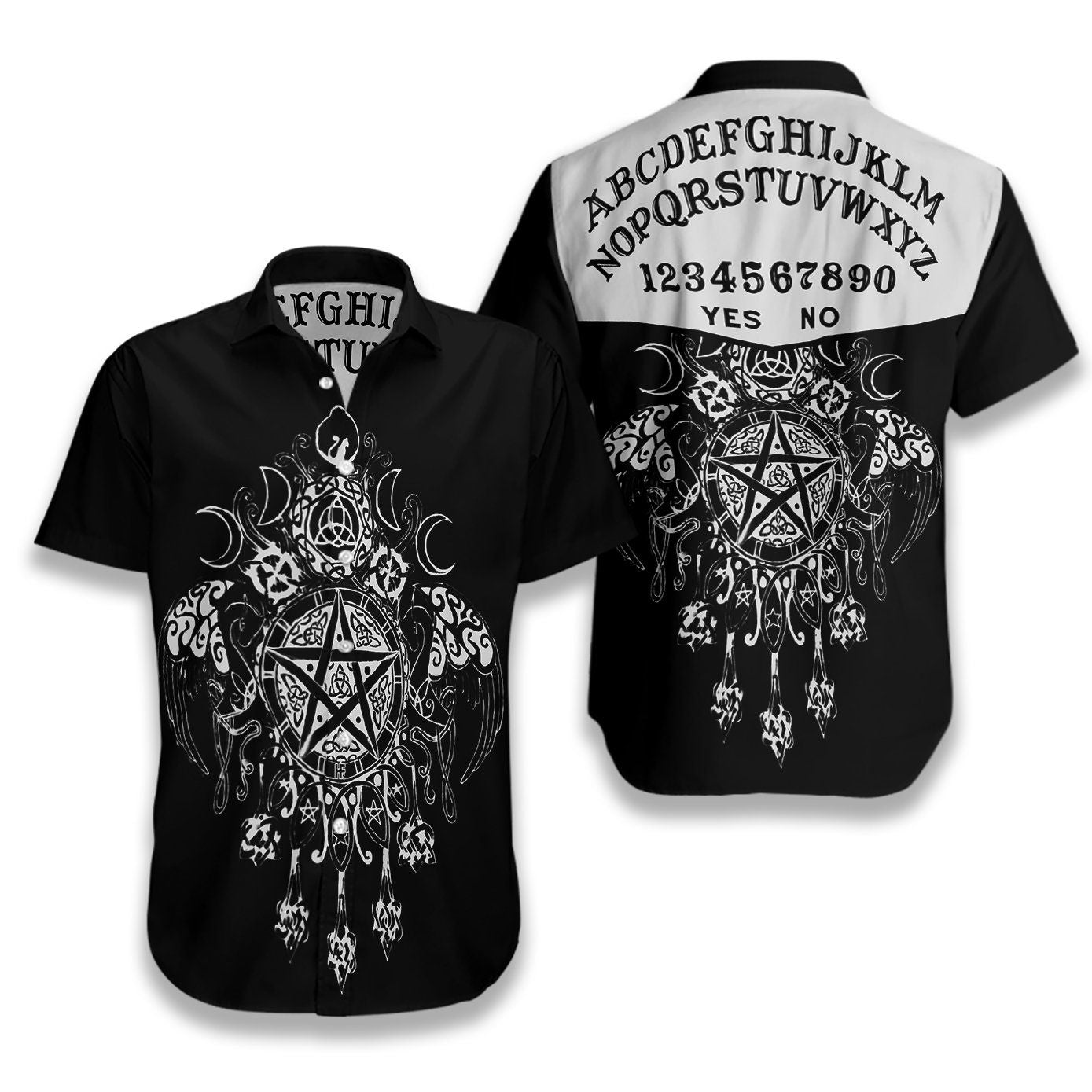 Wicca Pentagram Ez19 1609 Hawaiian Aloha Shirt Hawaiian Shorts Beach Short Sleeve{Size}