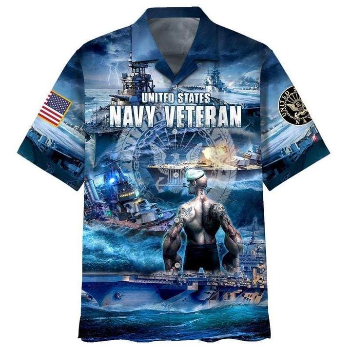 Us Navy Veteran Hawaiian Aloha Shirt Unisex Shorts Sleeve Colorful Hw3580 Hawaiian Shorts Beach Short Sleeve{Size}