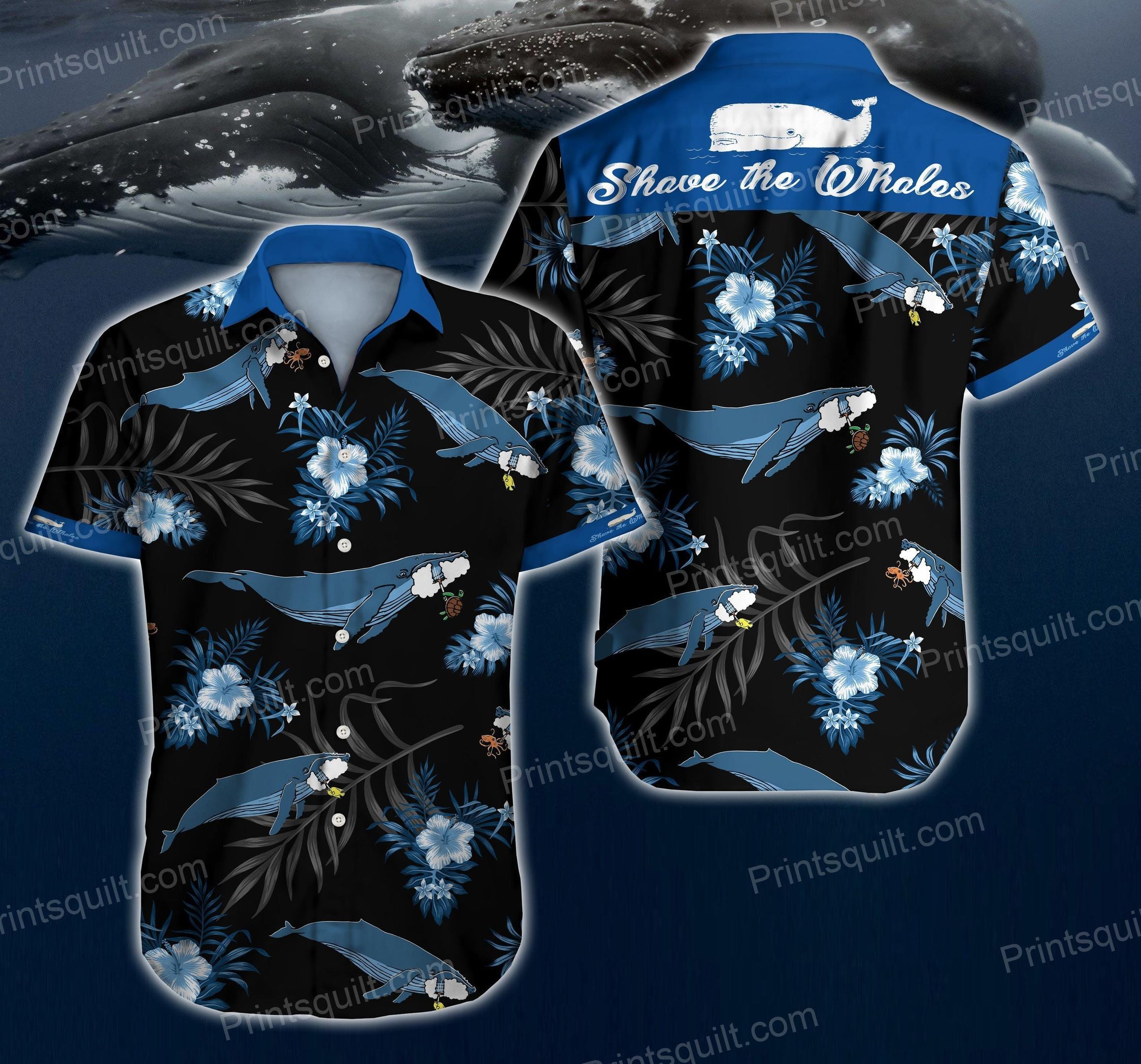 Whales Lovers 3D Hawaii Shirt V2 Summer Button Up Shirt For Men Beach Wear Shorts Sleeve Hawaii Shirt Hawaiian Shorts Beach Short Sleeve{Size}