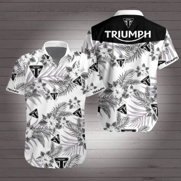 Triumph Hawaiian Aloha Shirt Hawaiian Shorts Beach Short Sleeve{Size}