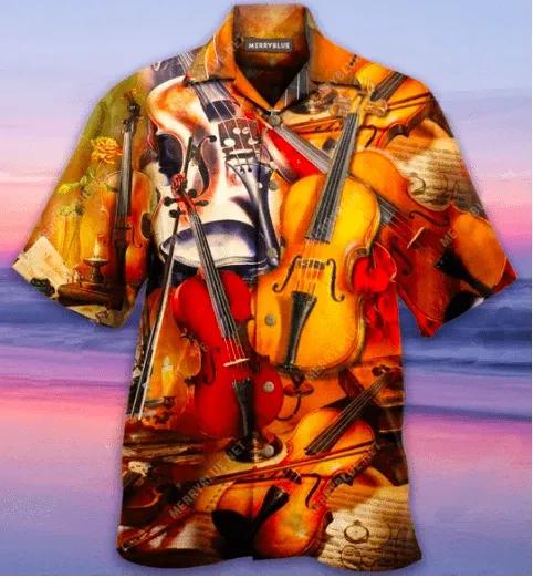 Violin Is My Passion Hawaiian Aloha Shirt Unisex Shorts Sleeve Colorful Hw3241 Hawaiian Shorts Beach Short Sleeve{Size}