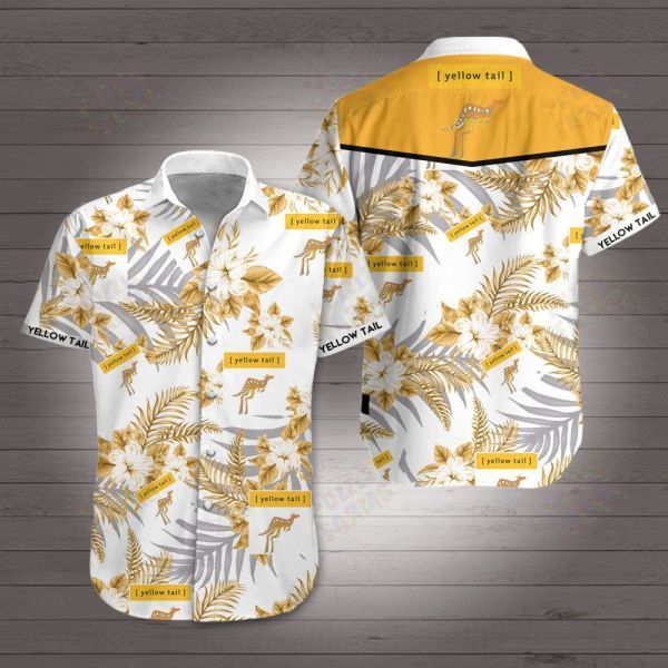 Yellow Tail Hawaii Shirt Hawaiian Shorts Beach Short Sleeve{Size}