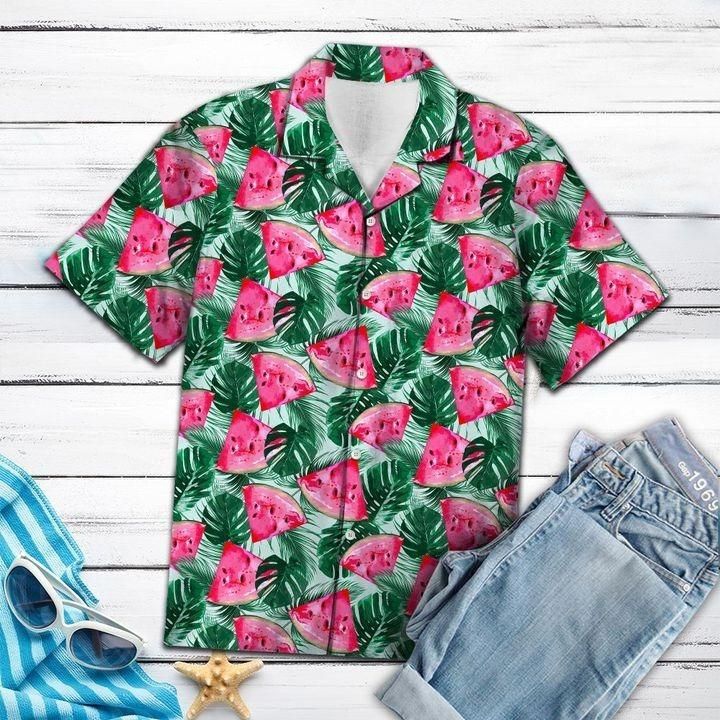 Watermelon Tropical Hawaiian Aloha Shirt Unisex Full Size Adult Colorful Hw1386 Hawaiian Shorts Beach Short Sleeve{Size}