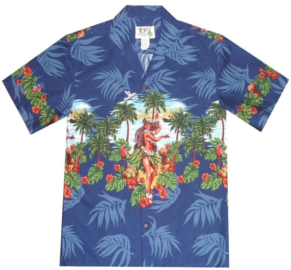 Traditional Hula Girl Hawaiian Aloha Shirt Hawaiian Shorts Beach Short Sleeve{Size}