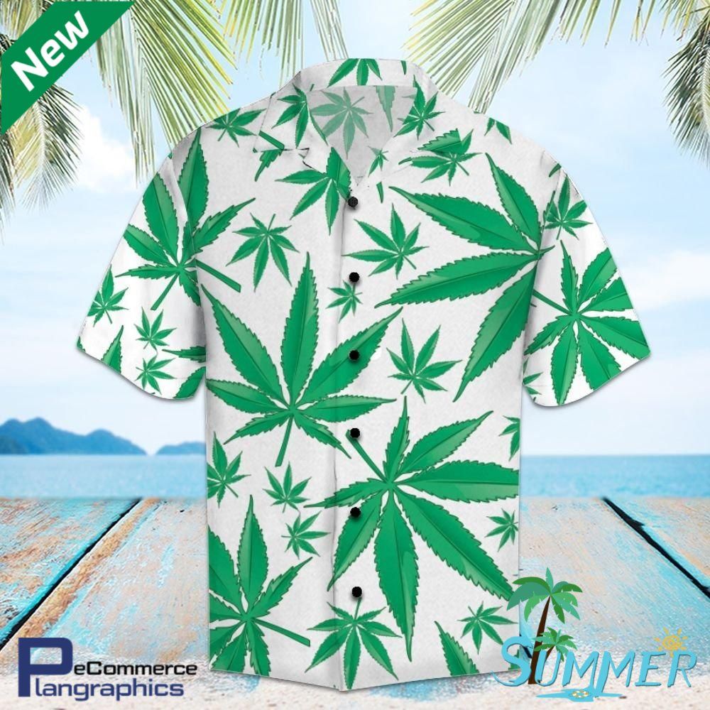 Weed Aop Hawaiian Aloha Shirt Hawaiian Shorts Beach Short Shirt{Size}