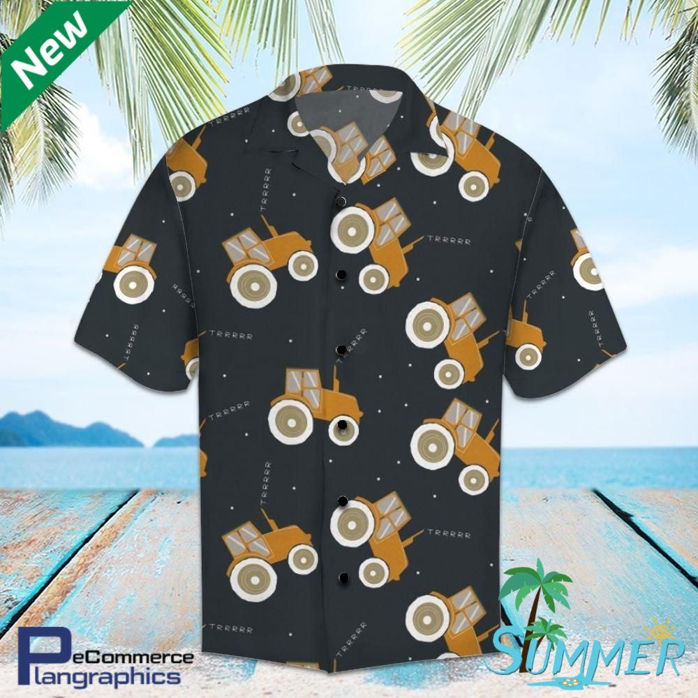 Tractor Aop Hawaiian Aloha Shirt Hawaiian Shorts Beach Short Shirt{Size}