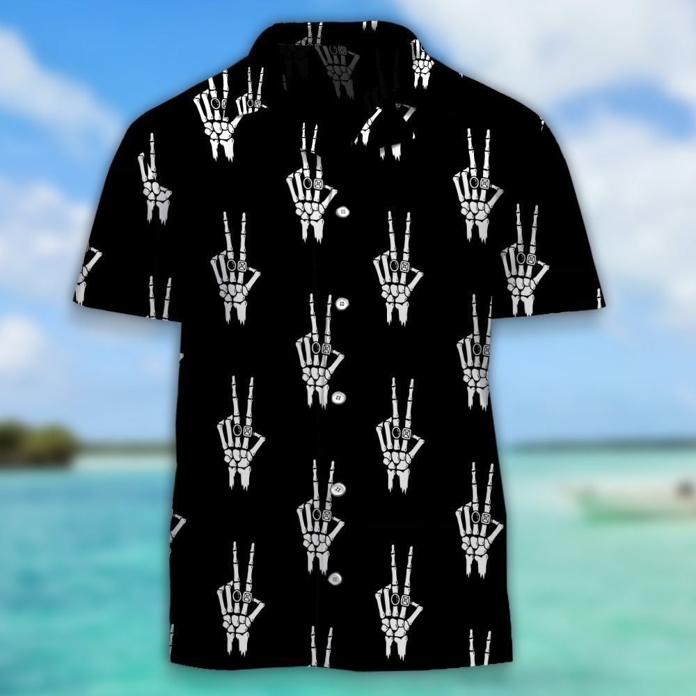 Skeleton Hand With Rings Hawaiian Aloha Shirt Hawaiian Shorts Beach Short Shirt{Size}