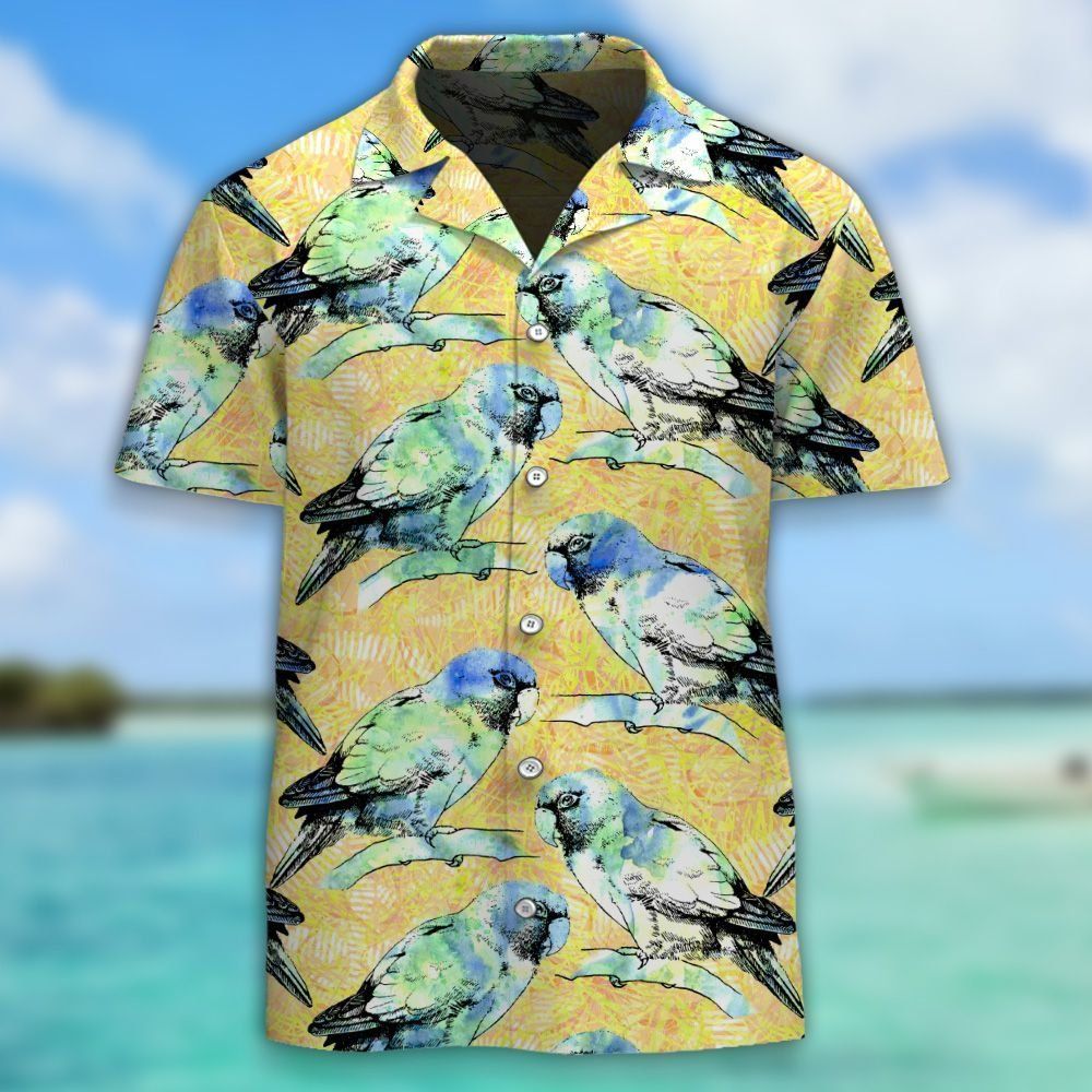 Summer Tropical Parrots Hawaiian Aloha Shirt Hawaiian Shorts Beach Short Shirt{Size}