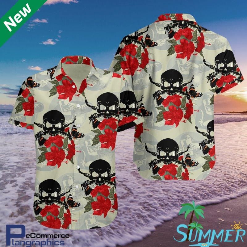 Welder Skull Aloha Shirt 0410 Hawaiian Aloha Shirt Hawaiian Shorts Beach Short Shirt{Size}