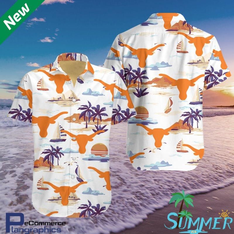 Texas Longhorn Aloha Shirt Hawaiian Aloha Shirt Hawaiian Shorts Beach Short Shirt{Size}