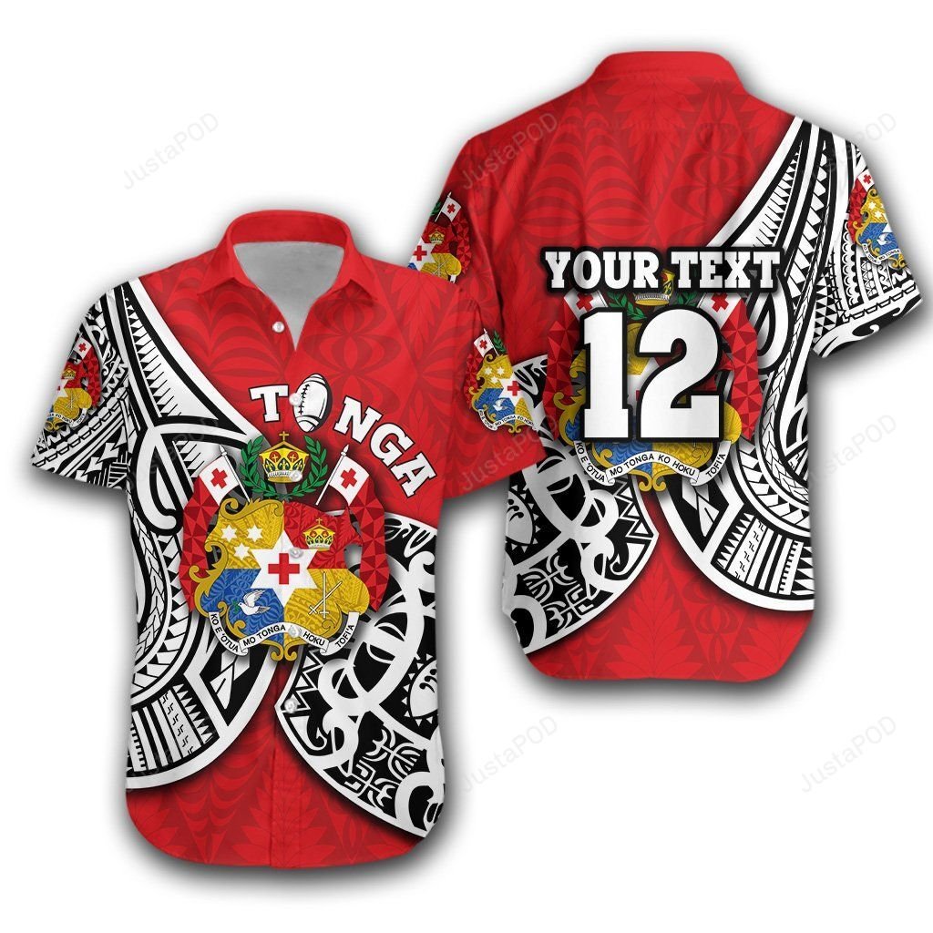 Tonga Rugby Hawaiian Shirt Polynesian Style Th12{Size}