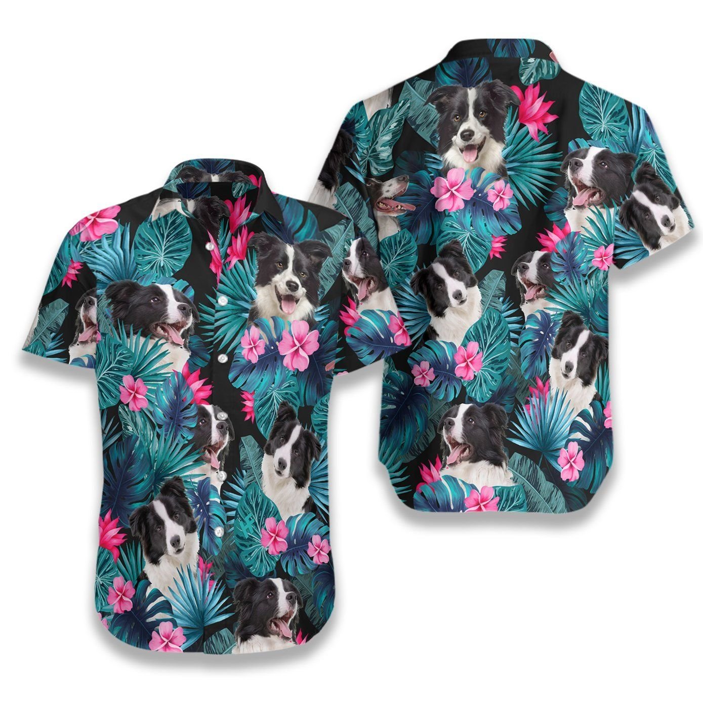 Tropical Border Collie Ez08 0207 Hawaiian Shirt{Size}