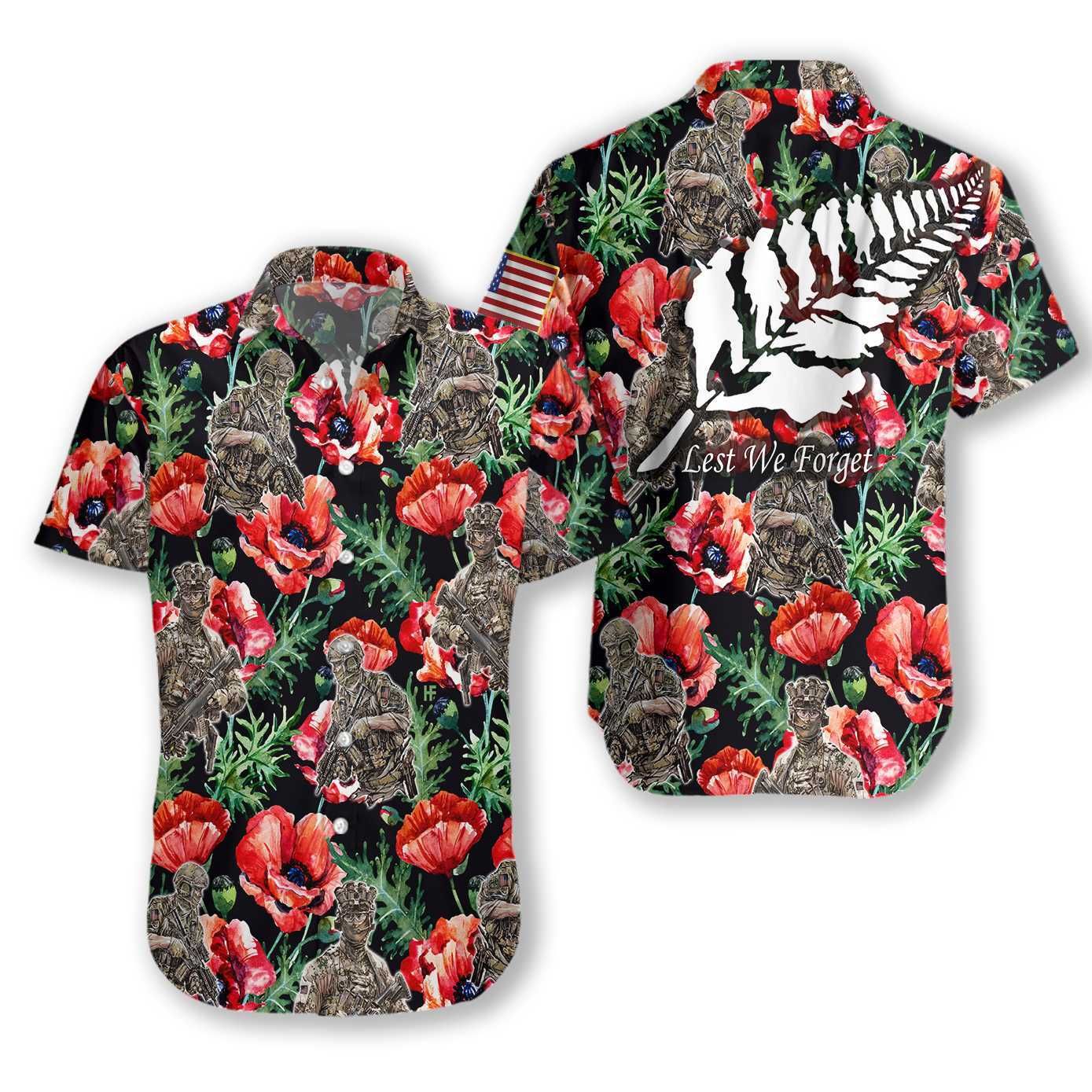 Veteran Less We Forget Ez12 1812 Hawaiian Shirt{Size}