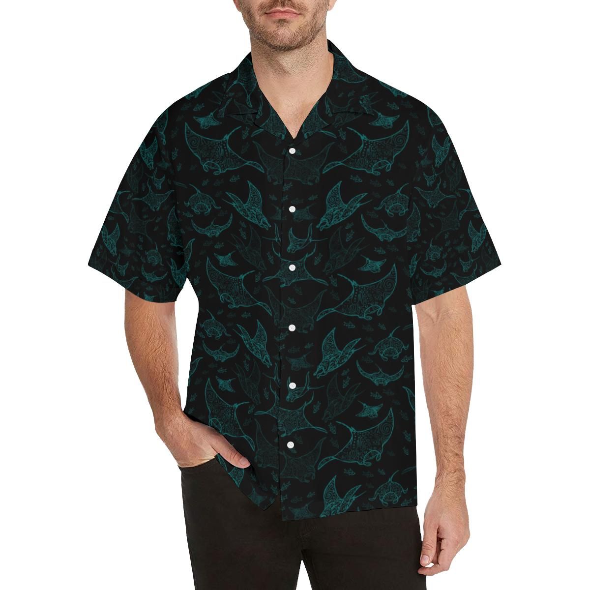 Stingray Pattern Print Design 02 All Over Print Hawaiian Shirt Model T58size