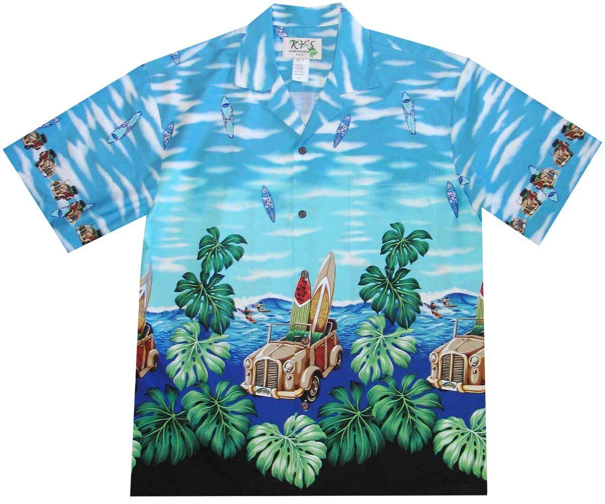 Surfboard Woody Blue Hawaiian Shirt{Size}