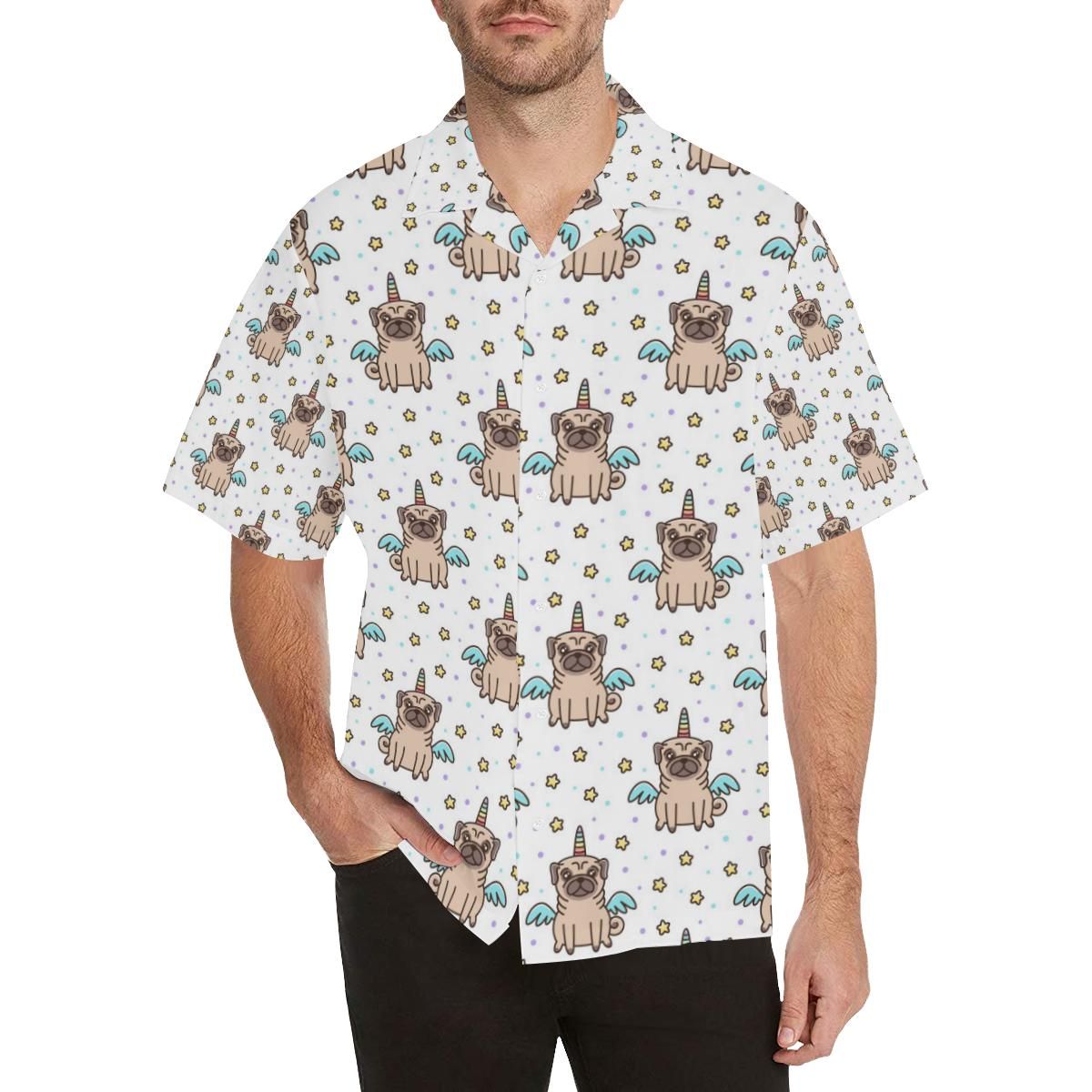 Unicorn Pug Pattern MenâS All Over Print Hawaiian Shirt{Size}