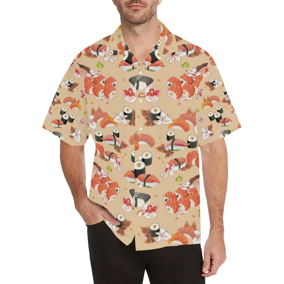 Sushi Pattern MenâS All Over Print Hawaiian Shirt{Size}