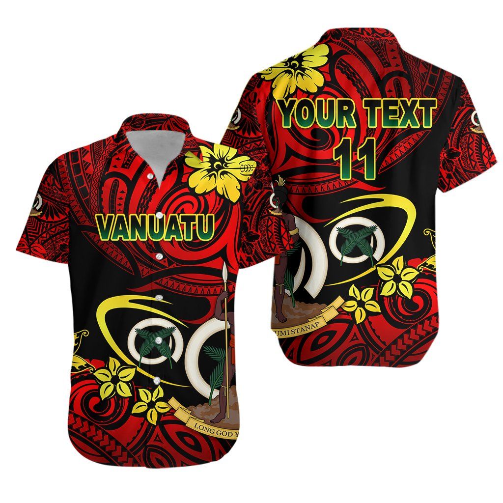 Vanuatu Rugby Hawaiian Shirt Fashion Style, Custom Text And Number K8{Size}