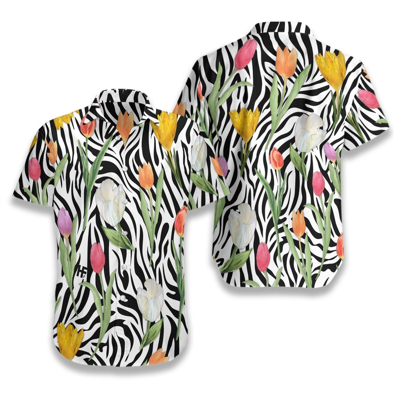 Tulip Zebra Watercolor Painting Art Ez02 0607 Hawaiian Shirt{Size}