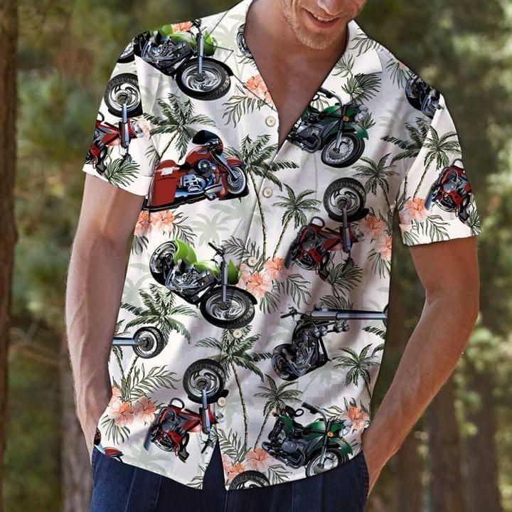 Summer Motorcycles Coconut Unisex Hawaiian Shirts{Size}