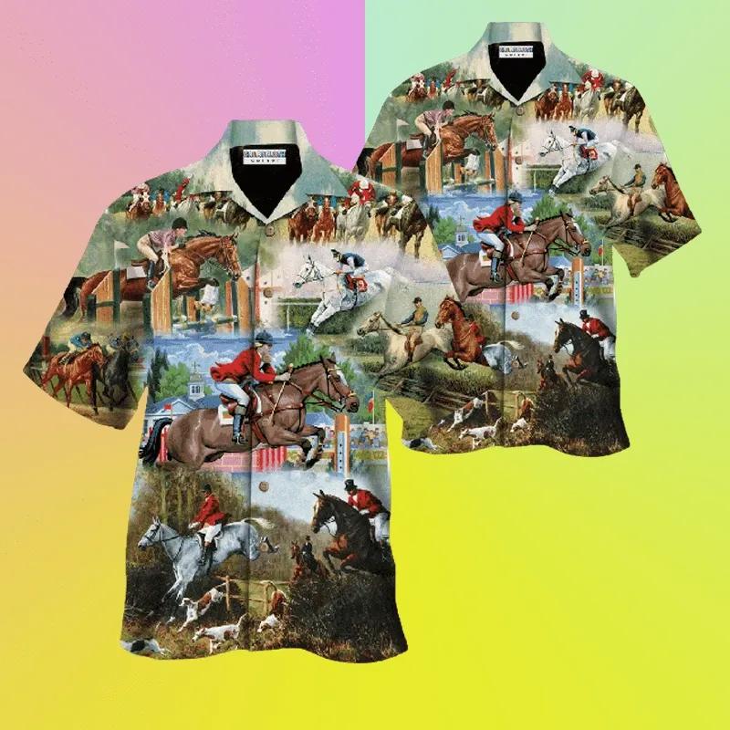 Try Jumping Once, You Will Know It's Horse Riding Hawaiian Shirts #Dh{Size}