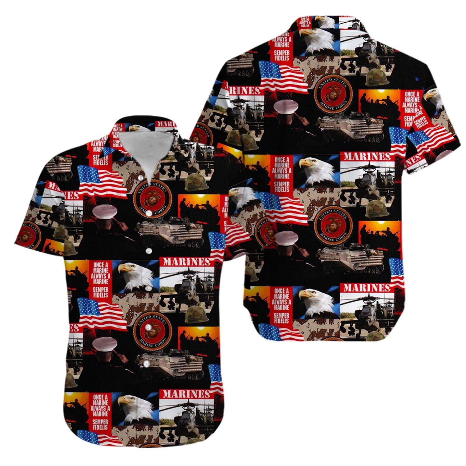 Veteran Us Marine Corps Once A Marine Always A Marine Hawaiian Shirts #Kv{Size}