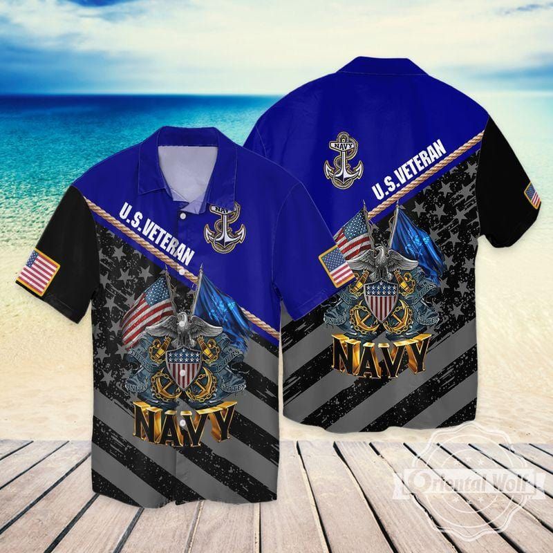 Us Navy Veteran Anchos Hawaiian Aloha Shirts #Kv{Size}