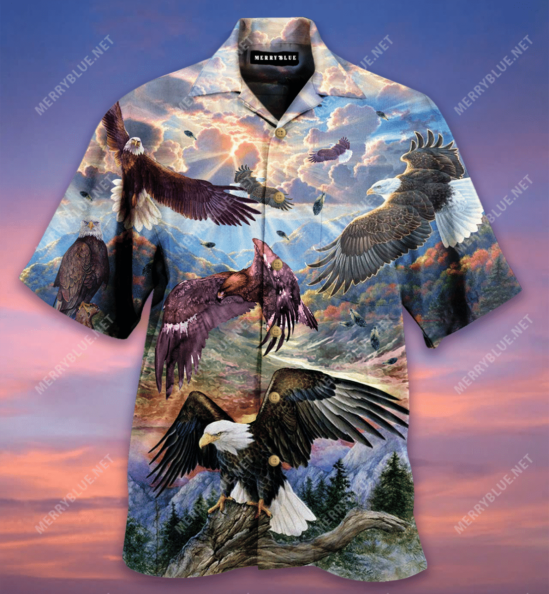 Spread Wings To The Sky Hawaiian Shirt{Size}