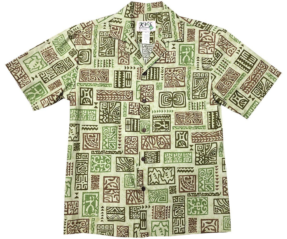 Story Glyphs Green Hawaiian Shirt{Size}