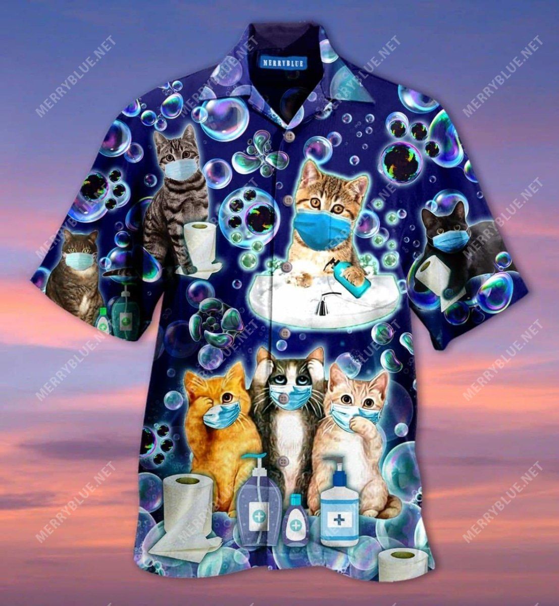 Wash Your Damn Cats Unisex Hawaiian Shirt{Size}