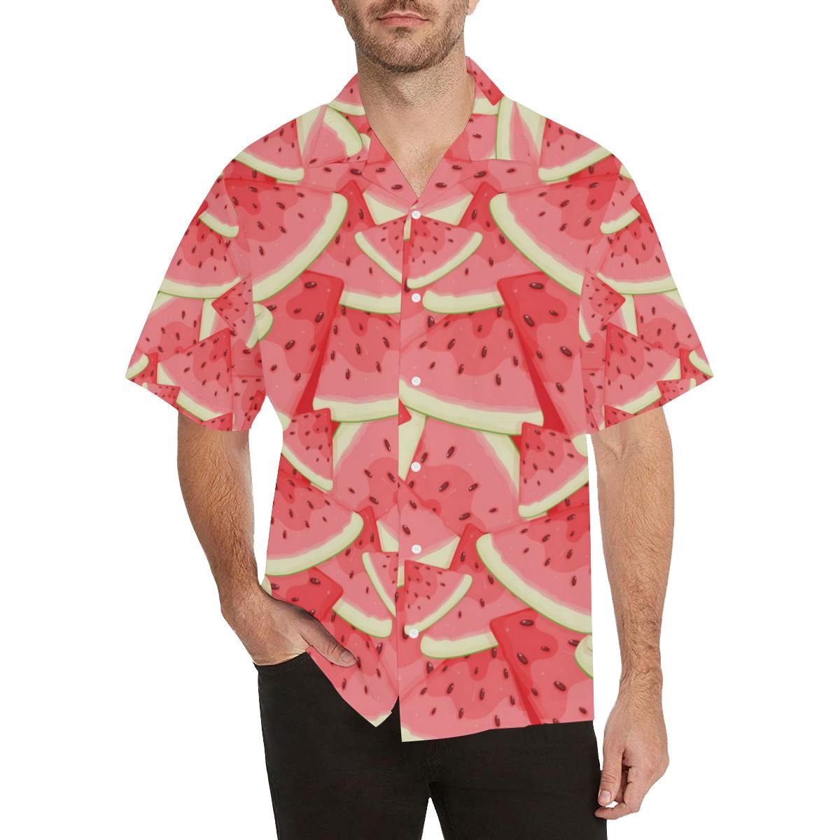 Watermelon Pattern Background MenâS All Over Print Hawaiian Shirt{Size}