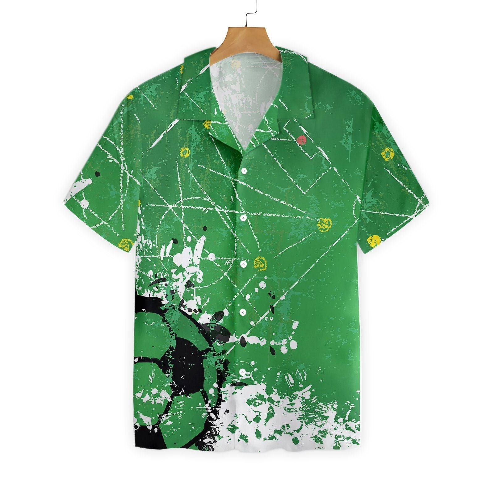 Soccer Green Background Ez14 1902 Hawaiian Shirt{Size}