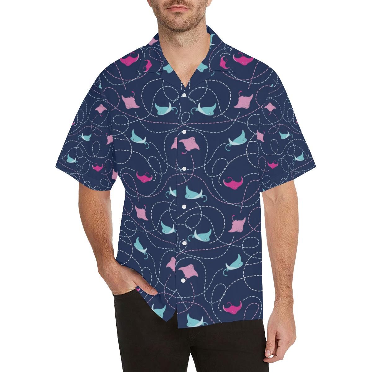 Stingray Pattern Print Design 05 All Over Print Hawaiian Shirt Model T58