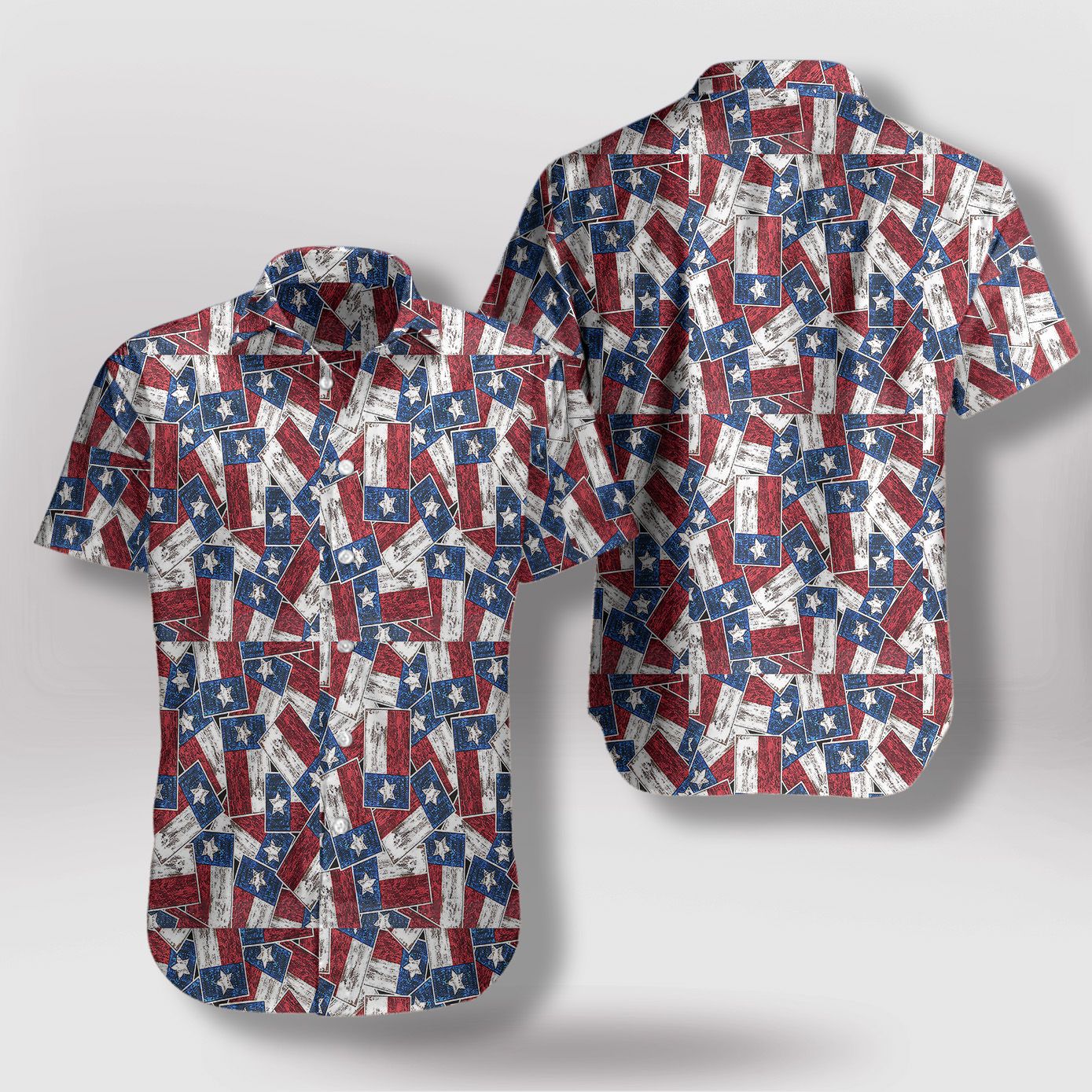 Texas flag Pattern Hawaiian Shirt{Size}