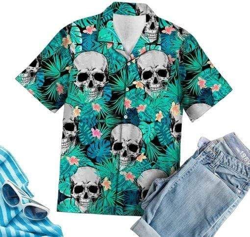 Skull Tropical Full Printing Hawaiian Shirts #Hl{Size}