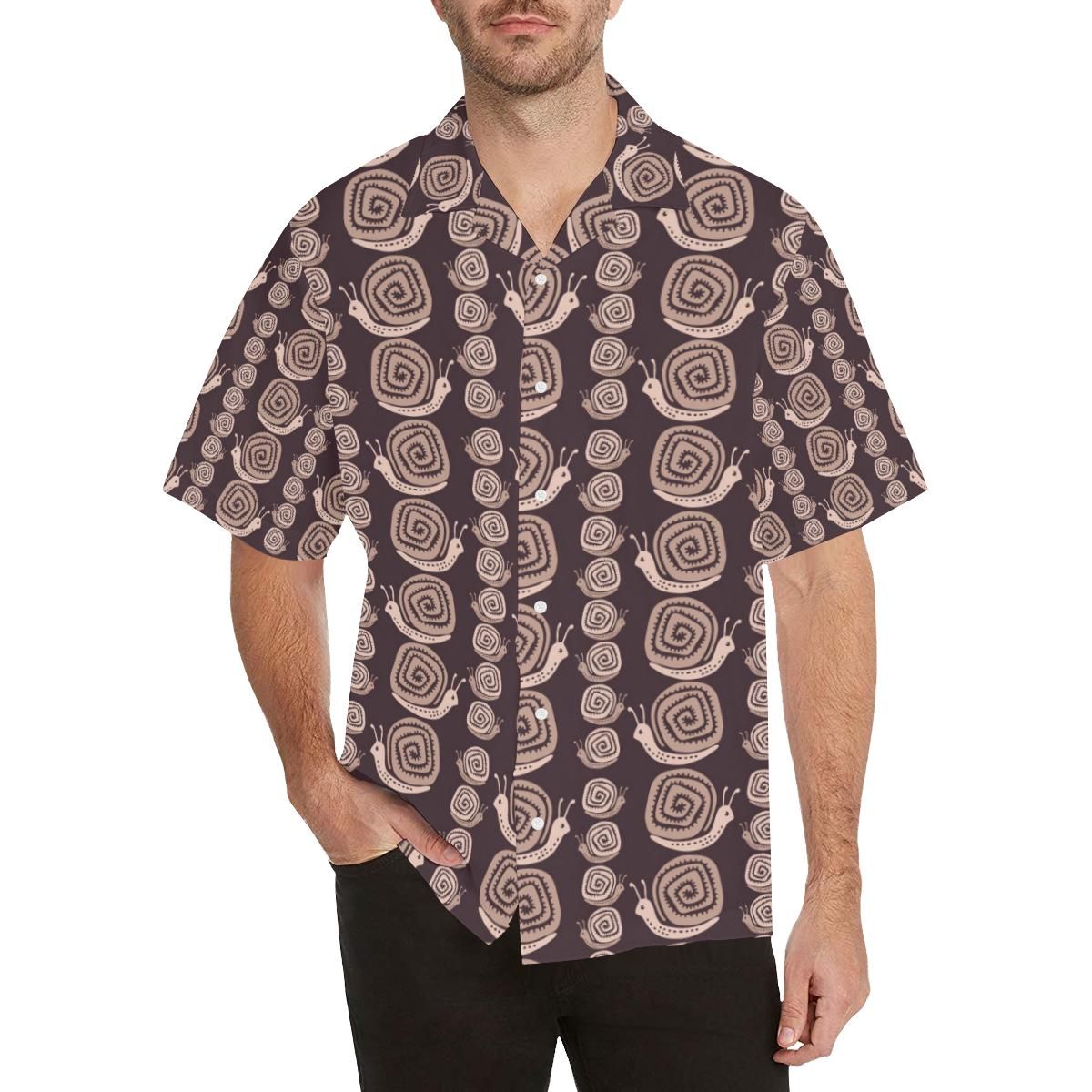 Snail Pattern Print Design 03 Men's All Over Print Hawaiian Shirt Model T58size