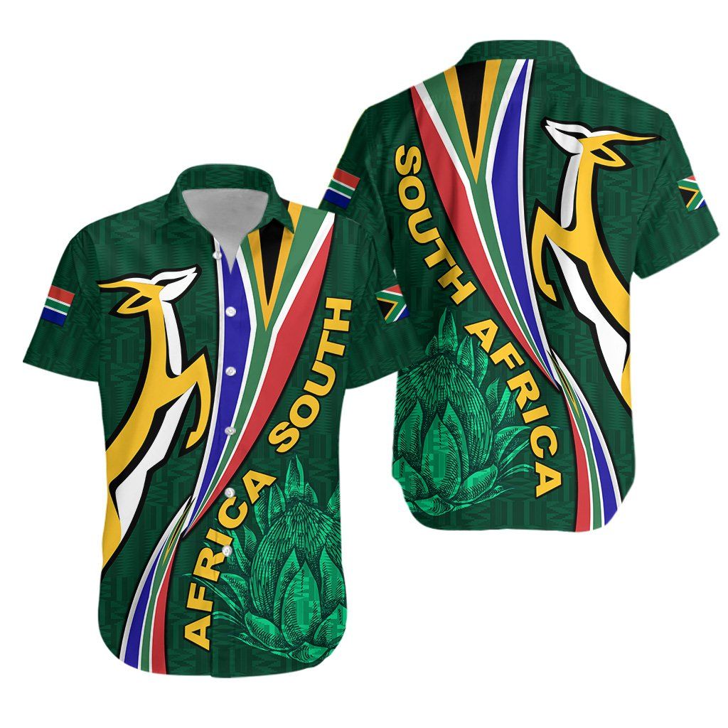 South Africa Hawaiian Shirt Springboks Rugby Be Unique â Green K8{Size}