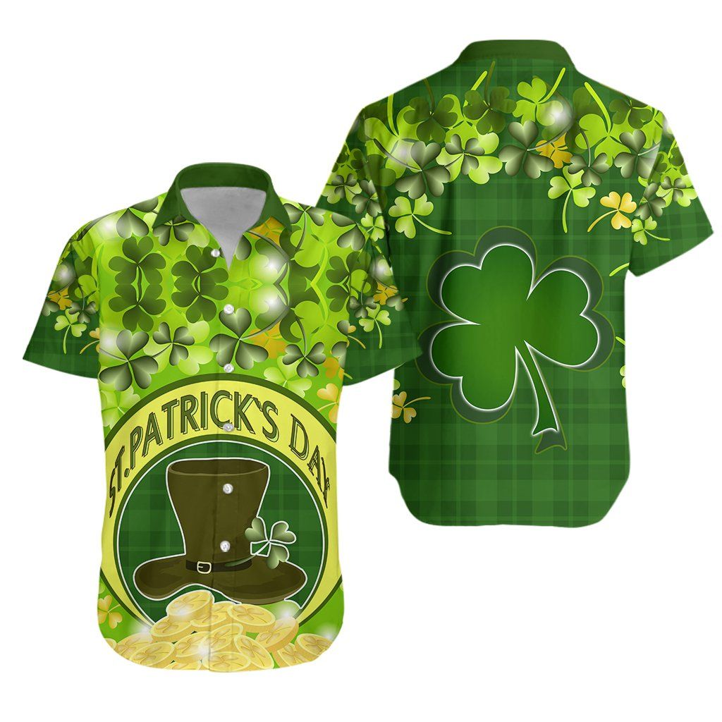 St.patricks Day Hawaiian Shirt Shamrock K13size