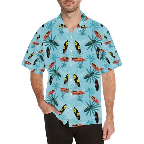 Surfboard Pattern Print Design 03 MenâS All Over Print Hawaiian Shirt{Size}