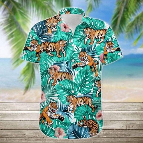 Tiger Tropical Full Printing Hawaiian Shirts #Hl{Size}