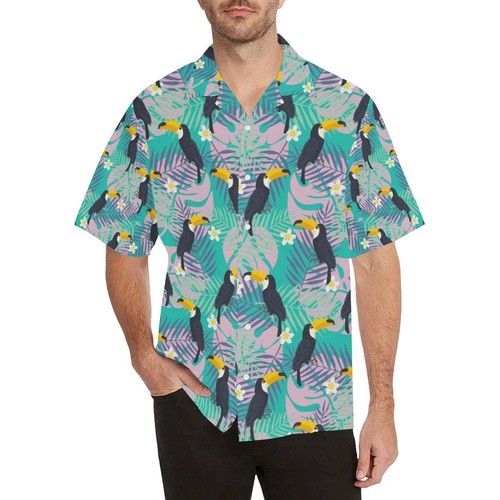 Toucan Pattern Background MenâS All Over Print Hawaiian Shirt{Size}