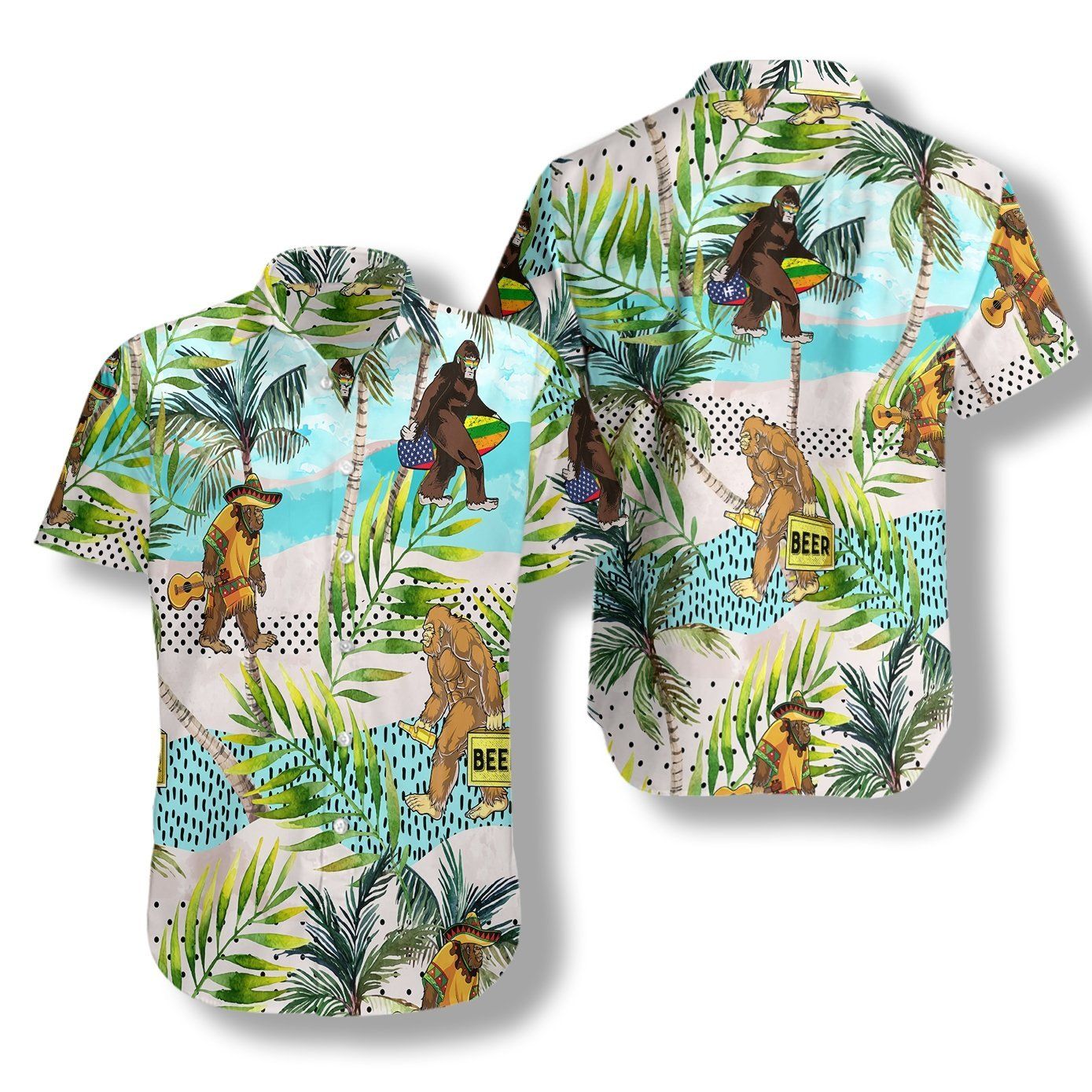 Tropical Bigfoot Summer Ez15 1708 Hawaiian Shirt{Size}