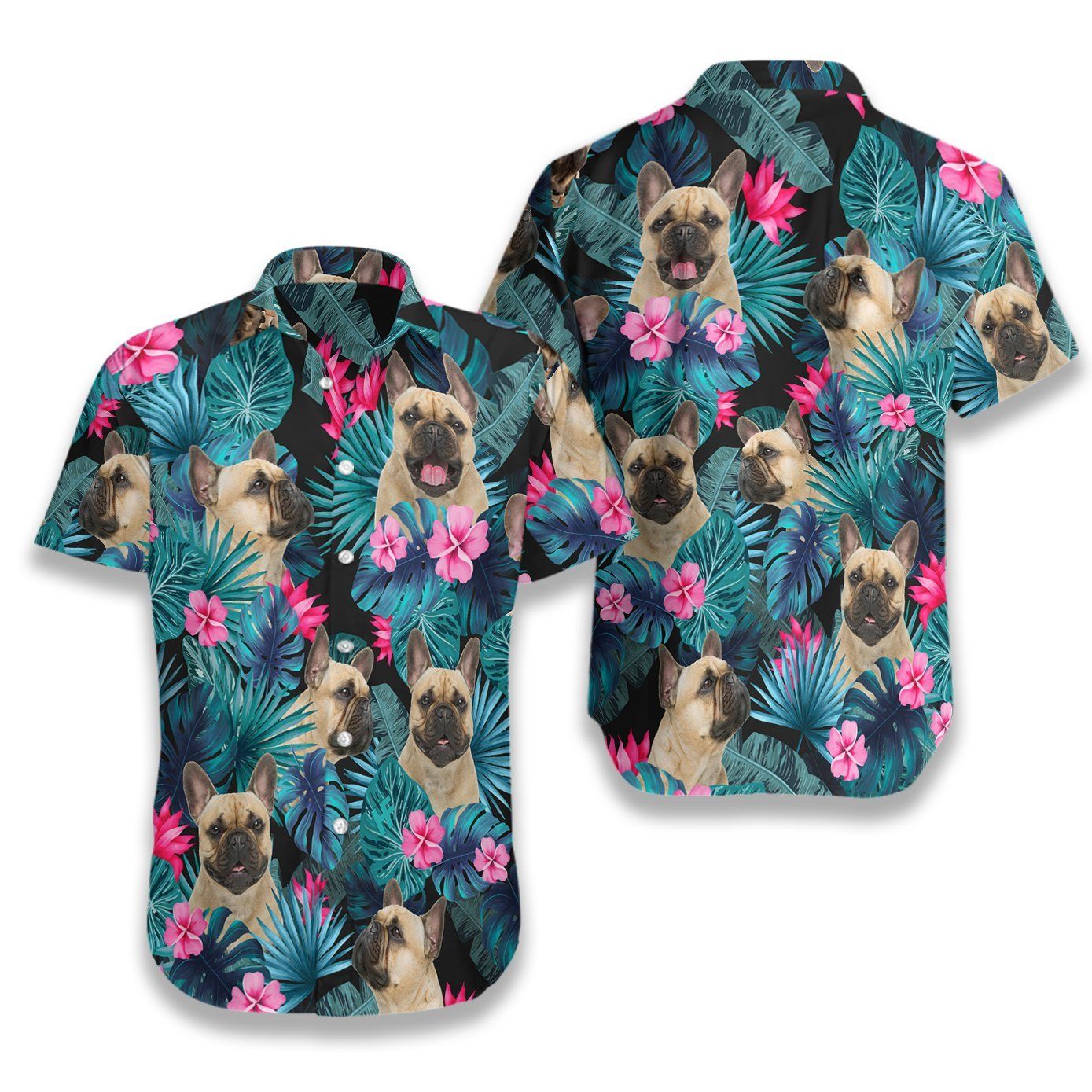 Tropical French Bulldog Ez08 0207 Hawaiian Shirt{Size}