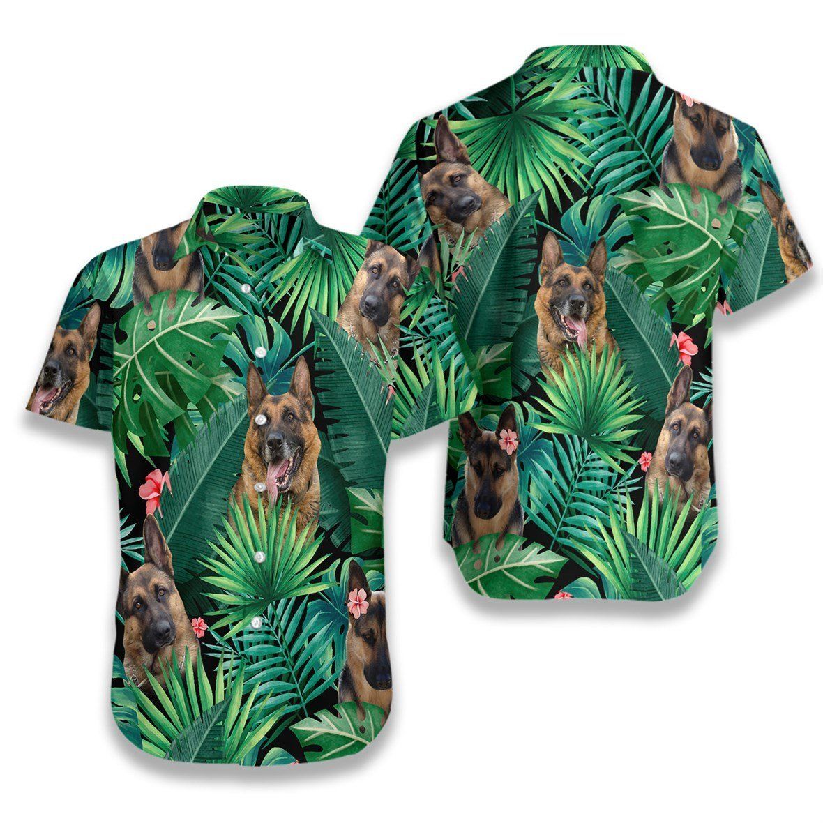 Tropical German Shepherd Ez03 0407 Hawaiian Shirt{Size}