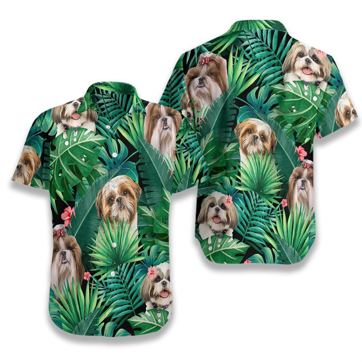 Tropical Shih Tzu Ez03 0407 Hawaiian Shirt{Size}