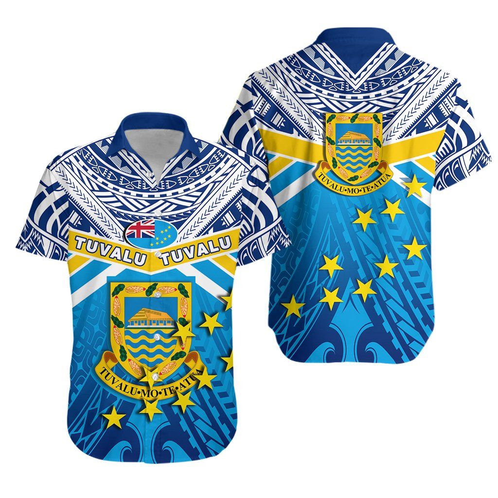 Tuvalu Rugby Hawaiian Shirt Polynesian Flag K13{Size}