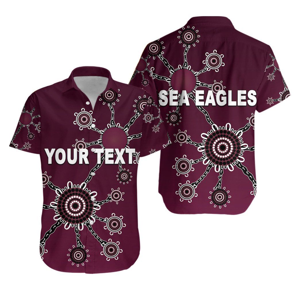 Warringah Hawaiian Shirt Sea Eagles Simple Indigenous K8{Size}