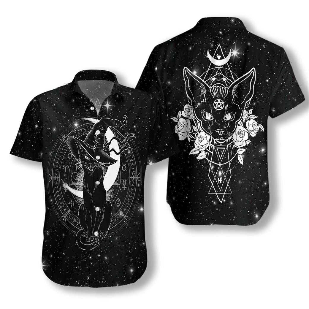 Wicca Black Cat Ez14 0112 Hawaiian Shirt{Size}