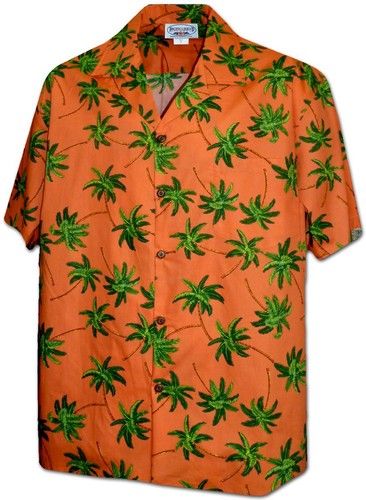 Windy Palms Orange Hawaiian Shirt{Size}